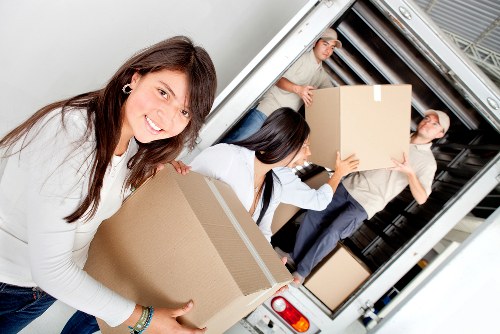 Packed boxes and household items prepared for small removals