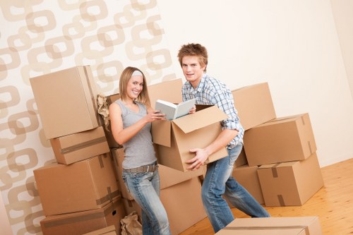 Organized boxes and furniture in household storage in Enfieldtown