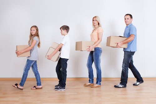Organized student storage unit in Enfieldtown with packed boxes